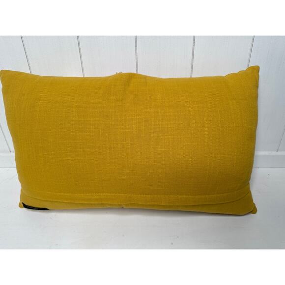 Magaschoni Decorative Throw Pillow 20x13 Gold Boho 3D Floral/Embroidered Design - Picture 3 of 4